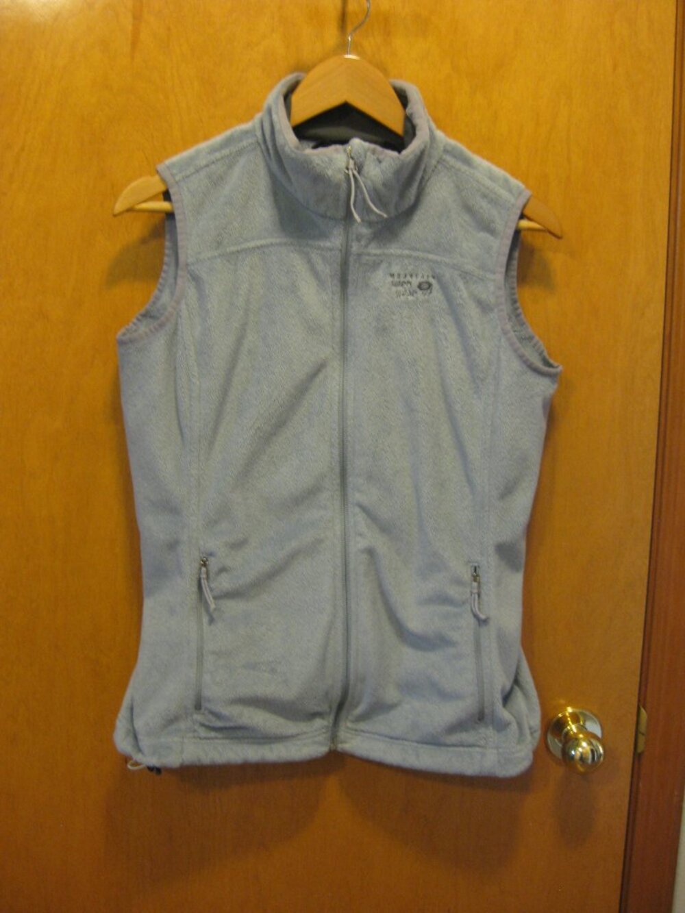 Mountain Hardwear Gray Silver Blue Fleece Full Zip Vest Size M Women's
